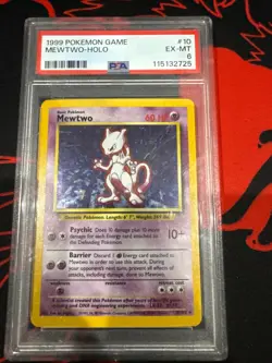 Pokemon Mewtwo TCG Base Set Holo Card 10/102 Unlimited Holo Rare - Image 1