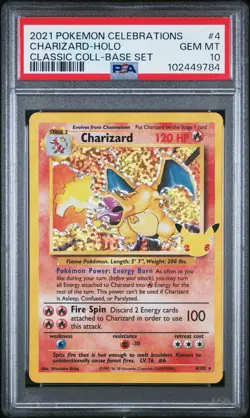 Charizard-Holo Pokemon Celebrations Classic Collection 4 NM PSA 10 - Image 1