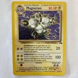 1999 Pokemon, Fossil, Holo 26/62 Magneton, Rare - Image 1