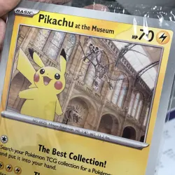 ⚡ 🦖 Pokemon TCG Pikachu At The Museum Jumbo Promo Card In Hand MEP Sealed 🦖⚡ - Image 2