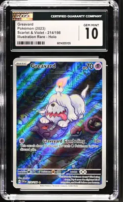 CGC 10 Greavard #214/198 Illustration Rare Scarlet & Violet SV1 2023 Pokemon - Image 1