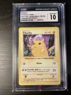 Pokemon TCG Pikachu Base Set 58/102 Regular Shadowless Common - Image 1