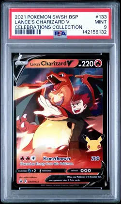 Pokemon Celebrations 2021 - Lance's Charizard V #SWSH133 - PSA 9 Mint - Image 1