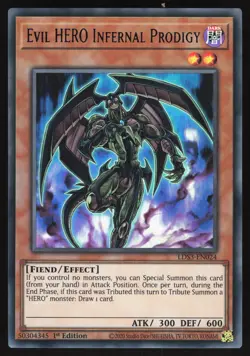 Evil HERO Infernal Prodigy - LDS3-EN024 - BLUE Ultra Rare - 1st Edition Yugioh - Image 1