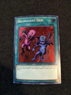 YUGIOH Secret Rare Delinquent Duo LCKC-EN101 1st Edition - Image 1