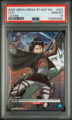 2025 Levi Union Arena Attack On Titan UE10BT/AOT-1-007 1 Star PSA 10 - Image 1