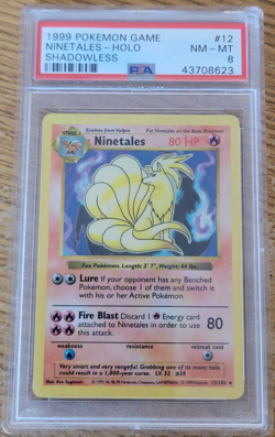 PSA 8 Ninetales Shadowless Holo 12/102 Base Set 1999 Pokemon Card - Image 1