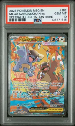 2025 POKEMON MEG EN-MEGA EVOLUTION #182/132 MEGA KANGASKHAN EX PSA 10 - Image 1
