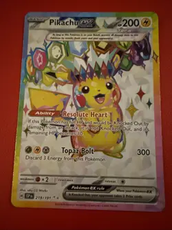 Pokemon Pikachu EX Surging Sparks 219/191 Ultra Rare Card - Image 2
