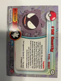 Gastly Topps Pokemon TV Animation Edition Series 2 #92 2000 - Image 2