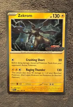 2023 Pokemon SV Paradox Rift Zekrom Promo Stamp Cosmos Holo #066/182 - Image 1