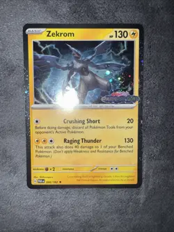 2023 Pokemon SV Paradox Rift Zekrom Promo Stamp Cosmos Holo #066/182 - Image 2