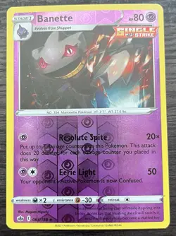 Banette 063/198 Pokemon TCG Sword & Shield Chilling Reign Reverse Holo MINT NM - Image 1