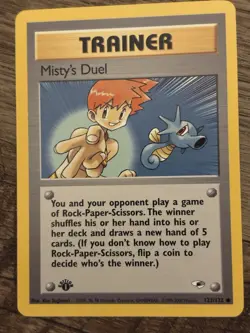 Pokemon TCG Misty's Duel Gym Heroes 123/132 1st Edition Trainer Common Regular . - Image 1