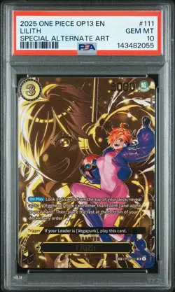 One Piece OP07-111 Lilith OP13 Special SP Parallel ENG Alternate Alt Art PSA 10 - Image 1