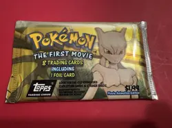 Topps Pokemon THE FIRST MOVIE Booster Pack 9 Cards Foil Black Logo New & Sealed - Image 2