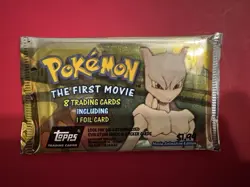 Topps Pokemon THE FIRST MOVIE Booster Pack 9 Cards Foil Black Logo New & Sealed - Image 3