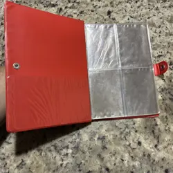 Vintage 1999 Pikachu Official Pokemon TCG Card Binder Book Red 4 Pocket 120 Slot - Image 3