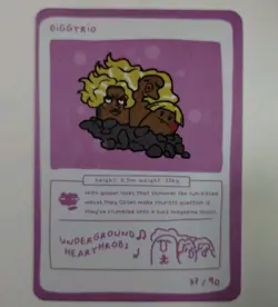 Diggtrio (Alolan Dugtrio) 37/90 - Pokedoodles Set 1 - Pokemon Card non-holo - Image 1