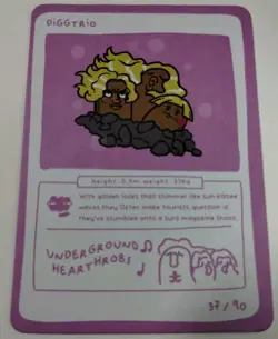 Diggtrio (Alolan Dugtrio) 37/90 - Pokedoodles Set 1 - Pokemon Card non-holo - Image 2