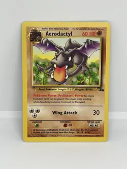 Pokemon TCG Aerodactyl 16/62 Fossil Rare Non-Holo Card LP - Image 1