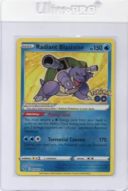 Pokemon Radiant Blastoise 018/078 Pokemon Go TCG Holo Rare NM - Image 1