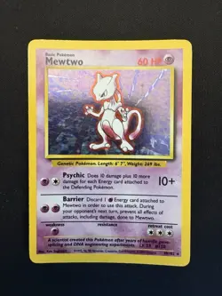 Pokemon Mewtwo 10/102 Base Set Holo English 1999 Card - HP - Image 1