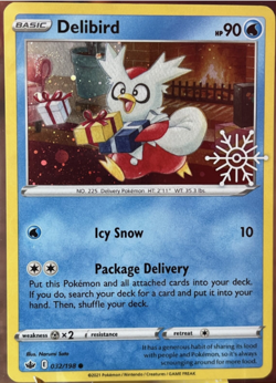 Pokemon - Delibird - Promo - 032/198 - Cosmos Holo - Chilling Reign - NM/M - Image 1