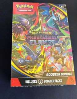 Pokemon Mega Evolution Phantasmal Flames Booster Bundle Box - 6 Booster Packs - Image 1