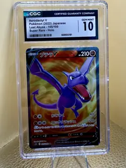 Pokemon 2022 Japanese Aerodactyl v Lost Abyss 105/100 CGC Gem Mint 10 - Image 1