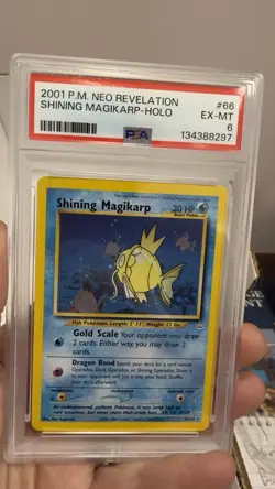 Pokemon Shining Magikarp Neo Revelation Holo Secret Rare PSA 6 66/64 2001 - Image 1