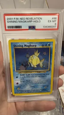 Pokemon Shining Magikarp Neo Revelation Holo Secret Rare PSA 6 66/64 2001 - Image 2