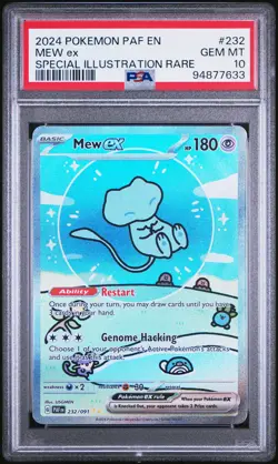 2024 POKEMON PAF EN-PALDEAN FATES SPECIAL ILLUSTRATION RARE #232 MEW EX PSA 10 - Image 1
