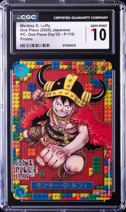 2025 ONE PIECE JPN PC : ONE PIECE DAY '25 PROMO MONKEY D. LUFFY CGC 10 GEM MINT - Image 1