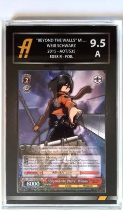 Weiss Schwarz Beyond the Walls Mikasa Attack on Titan Graded Ambr 9.5 Black - Image 1