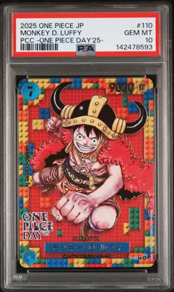 2025 ONE PIECE JPN PREM CARD COLL -ONE PIECE DAY'25- #110 MONKEY D. LUFFY PSA 10 - Image 1