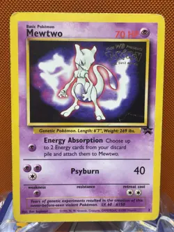 Pokemon TCG Mewtwo #3 WB Kids Presents the First Movie Card HP - Image 1