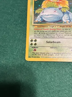 Pokemon TCG Venusaur Holo Card 18/130 Base Set 1999 - Image 5