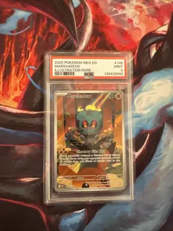 Pokemon TCG Marshadow Mega Evolution Illustration Rare Card 146/132 PSA 9 - Image 1