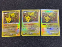 3 Pokemon TCG, Pikachu 94/123, Stamped Reverse Holo Foil Diamond & Pearl, HP - Image 1