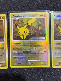 3 Pokemon TCG, Pikachu 94/123, Stamped Reverse Holo Foil Diamond & Pearl, HP - Image 3