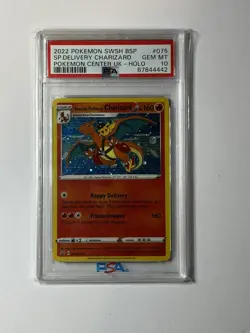 2022 POKEMON SWSH BLACK STAR PROMO #075 SPECIAL DELIVERY CHARIZARD-HOLO PSA 10 - Image 1