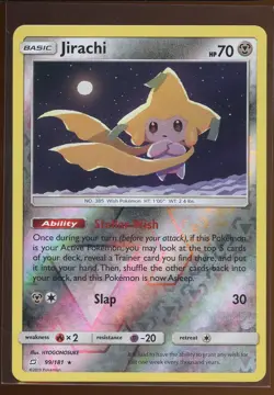 Jirachi Reverse Holo Rare 99/181 NM Sun Moon Team Up Pokemon - Image 1