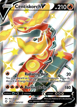Centiskorch V - SV108/SV122 - Pokemon Shining Fates Sword Shield Shiny Rare NM - Image 1