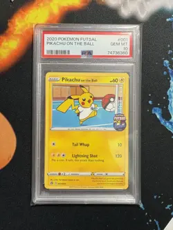 PSA 10 Gem Mint Pokemon Pikachu on the Ball 001/005 Pokemon Futsal Promo 2020 - Image 1
