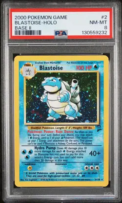 2000 POKEMON BASE SET 2 #2 BLASTOISE-HOLO PSA 8 - Image 1