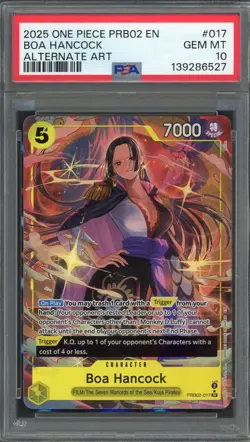 PSA 10 Boa Hancock (Alt Art) PRB02-017 EN One Piece B17 - Image 1