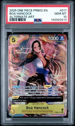 2025 ONE PIECE PRB02-PREMIUM BOOSTER ALT ART #017 BOA HANCOCK PSA 10 - Image 1