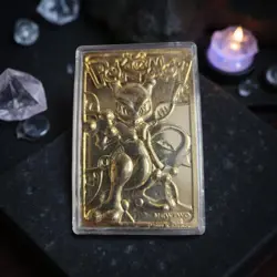 1999 MEWTWO Gold Bar Card Limited Edition Burger King Gold Plated Pokemon - Image 1