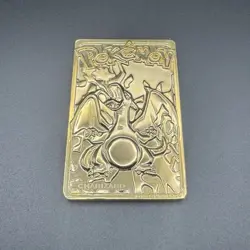 Pokemon Charizard Gold Plated Metal Card - Collectible Display Card- Burger King - Image 2